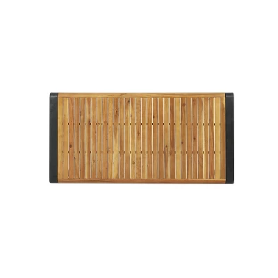 Holt Rectangular Outdoor Acacia Wood Dining Table Teak/Black - Christopher Knight Home 6 Holt Rectangular Outdoor Acacia Wood Dining Table Teak/Black - Christopher Knight Home - Image 4