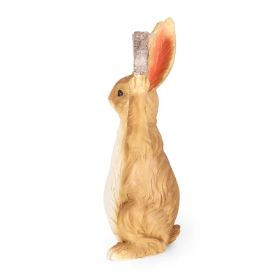 23.75" Concrete Corneu Outdoor Rabbit Garden Statue - White And Brown - Christopher Knight Home 6 23.75" Concrete Corneu Outdoor Rabbit Garden Statue - White And Brown - Christopher Knight Home - Image 4