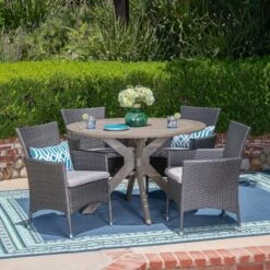 Cedros 5pc Acacia Wood And Wicker Dining Set - Christopher Knight Home -Outdoor Furniture Store GUEST 4b064c68 961a 4aa6 8f3b 709cfc2295fa