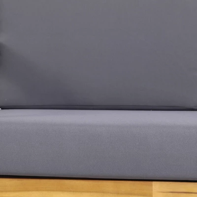 Magnolia Patio Acacia Wood 3 Seater Sofa - Teak/Dark Gray - Christopher Knight Home 6 Magnolia Patio Acacia Wood 3 Seater Sofa - Teak/Dark Gray - Christopher Knight Home - Image 4