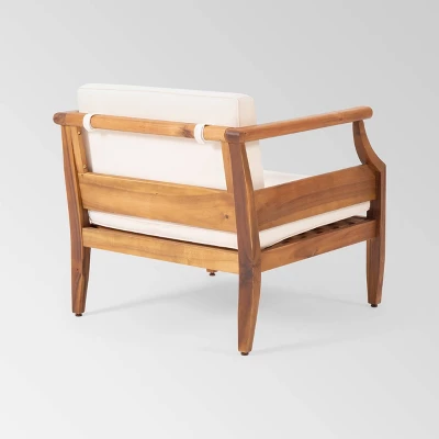 Aston 4pk Acacia Wood Mid-Century Modern Club Chair - Teak/Cream - Christopher Knight Home 3 Aston 4pk Acacia Wood Mid-Century Modern Club Chair - Teak/Cream - Christopher Knight Home