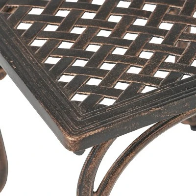 Mckinley Set Of 2 Cast Aluminum Patio End Tables - Copper - Christopher Knight Home 7 Mckinley Set Of 2 Cast Aluminum Patio End Tables - Copper - Christopher Knight Home - Image 5