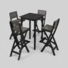 Polaris 5pc Wood And Wicker 26" Square Bar Set Dark Gray - Christopher Knight Home -Outdoor Furniture Store GUEST 505b757c 534f 44b2 8593 3e9fe591e9b0
