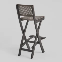 Polaris 3pc Wood And Wicker 26" Square Bar Set Dark Gray - Christopher Knight Home -Outdoor Furniture Store GUEST 51405a9c 60c4 4a4f a496 83d978d2b0e5