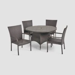 Grant 5pc Wicker Patio Dining Set- Brown - Christopher Knight Home