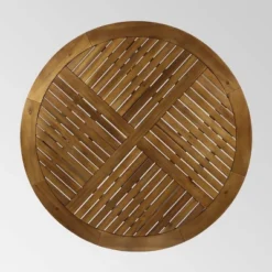 Wells 5 Pc Acacia Wood Round Dining Set Teak Finish - Christopher Knight Home -Outdoor Furniture Store GUEST 53786eea dfba 4457 81b7 07765ad2e851