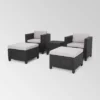 Waverly 5pc Faux Wicker Chat Set Dark Gray/Gray - Christopher Knight Home -Outdoor Furniture Store GUEST 5542788a b2a1 4d12 a387 5c1de18958d4