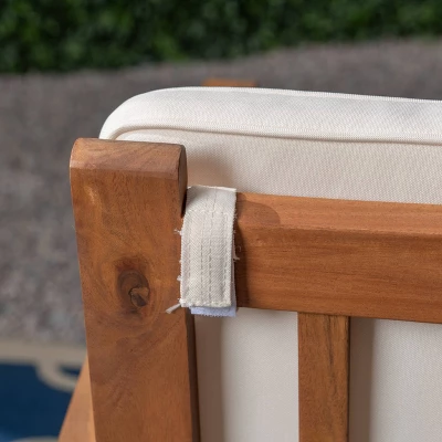 Casa Acacia Wood Loveseat Brown/Cream - Christopher Knight Home 4 Casa Acacia Wood Loveseat Brown/Cream - Christopher Knight Home - Image 2