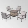 Kaula 5pc Faux Rattan Club Chair & Fire Pit Chat Set - Christopher Knight Home -Outdoor Furniture Store GUEST 5bc5a05b 7dba 4947 888b 1db026c48a47