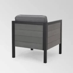 Jax Set Of 2 Faux Wood Club Chairs - Gray/Black - Christopher Knight Home -Outdoor Furniture Store GUEST 5be46628 152a 4f4e ba02 3da3216a58df 1