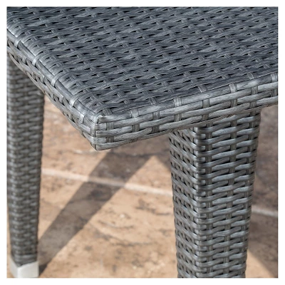 Dominica Rectangle Wicker Table - Gray - Christopher Knight Home 6 Dominica Rectangle Wicker Table - Gray - Christopher Knight Home - Image 4