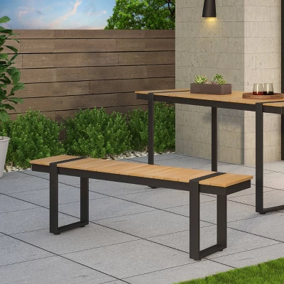 Cibola Outdoor Aluminum Dining Bench - Natural/Gray - Christopher Knight Home 3 Cibola Outdoor Aluminum Dining Bench - Natural/Gray - Christopher Knight Home