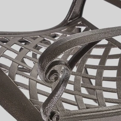 Hallandale Sarasota 5pc Cast Aluminum Patio Dining Set - Bronze - Christopher Knight Home 6 Hallandale Sarasota 5pc Cast Aluminum Patio Dining Set - Bronze - Christopher Knight Home - Image 4