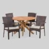Stamford 5pc Acacia Wood & Wicker Patio Dining Set - Brown - Christopher Knight Home -Outdoor Furniture Store GUEST 6274dbed c23c 4ab7 aa20 e55029c01149