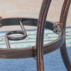 Tucson 32.5" Round Cast Aluminum Dining Table - Copper - Christopher Knight Home -Outdoor Furniture Store GUEST 639794ca 52b5 4d60 9dac 470cd346e916