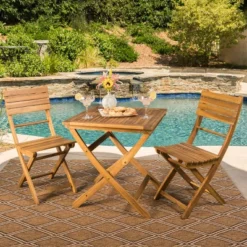 Positano 3pc Acacia Wood Foldable Bistro Set - Christopher Knight Home -Outdoor Furniture Store GUEST 640ea39d 3cad 42cf 8135 104b360f6e78