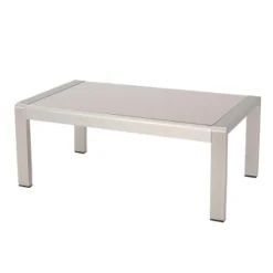 Cape Coral Rectangle Aluminum Coffee Table With Glass Top - Christopher Knight Home -Outdoor Furniture Store GUEST 645ddde0 1af9 471a a38f bbcc741d6efc