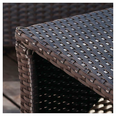 Santa Lucia 4pc PE Wicker Patio Conversation Set - Brown - Christopher Knight Home 4 Santa Lucia 4pc PE Wicker Patio Conversation Set - Brown - Christopher Knight Home - Image 2