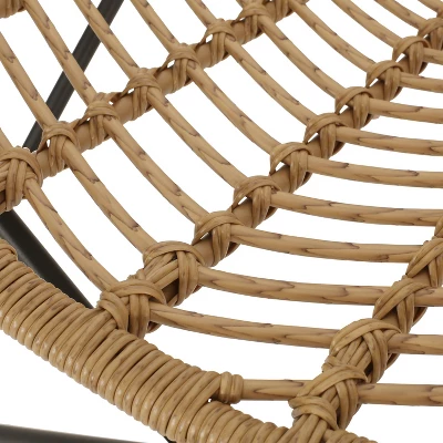 2pk Galtin Outdoor Iron/Wicker Accent Chairs Light Brown/Black - Christopher Knight Home 3 2pk Galtin Outdoor Iron/Wicker Accent Chairs Light Brown/Black - Christopher Knight Home