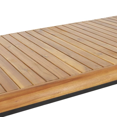 Holt Rectangular Outdoor Acacia Wood Dining Table Teak/Black - Christopher Knight Home 8 Holt Rectangular Outdoor Acacia Wood Dining Table Teak/Black - Christopher Knight Home - Image 6