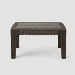 Jacksonville 4pc Faux Wicker Chat Set - Brown - Christopher Knight Home -Outdoor Furniture Store GUEST 6761ce7f 373c 49a9 95d8 c3ceaf9a3b32