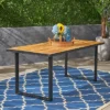Kyston Rectangle Acacia & Iron Dining Table - Black/Teak - Christopher Knight Home -Outdoor Furniture Store GUEST 68da5728 626a 414c b62d c111400525b2