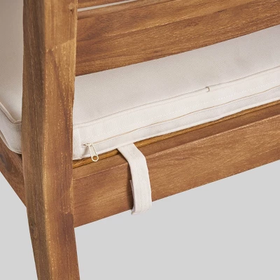 Nestor 2pk Acacia Wood Dining Chairs - Natural/Cream - Christopher Knight Home 4 Nestor 2pk Acacia Wood Dining Chairs - Natural/Cream - Christopher Knight Home - Image 2