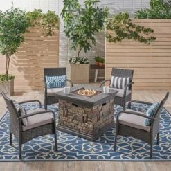 Christopher Knight Home 5pc Cordoba Wrought Iron Outdoor Patio Fire Pit Furniture Set With Club Chairs -Outdoor Furniture Store GUEST 6c610e3c 283f 40ed 85e2 2e1036d6ff5c