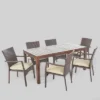 Geelong 7pc Acacia Wood & Wicker Patio Dining Set - Brown - Christopher Knight Home -Outdoor Furniture Store GUEST 6e2dbd16 0d0e 4fe5 a813 9ffc7bc6b460