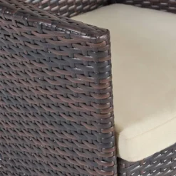 Flamingo 9pc Wood And Wicker Dining Set Dark Brown/Multibrown/Beige - Christopher Knight Home -Outdoor Furniture Store GUEST 75578949 7a06 408b 8a5e 1f64bf5b3130