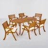 Hermosa 7pc Acacia Wood Oval Dining Set - Teak/Cream - Christopher Knight Home 1 Hermosa 7pc Acacia Wood Oval Dining Set - Teak/Cream - Christopher Knight Home -Outdoor Furniture Store GUEST 7583e471 606c 4236 8e9f 28ca2784613f
