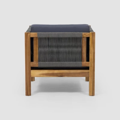 Laurel 2pk Acacia Wood Club Chair Teak/Gray - Christopher Knight Home 6 Laurel 2pk Acacia Wood Club Chair Teak/Gray - Christopher Knight Home - Image 4