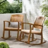 Selma 2pk Acacia Wood Rocking Chair - Teak/White - Christopher Knight Home -Outdoor Furniture Store GUEST 7645d34d 73c8 4abb 9b50 68283bf8f4f9