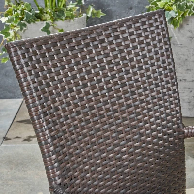 Hayes 7pc Wood & Wicker Expandable Dining Set - Natural/Brown - Christopher Knight Home 4 Hayes 7pc Wood & Wicker Expandable Dining Set - Natural/Brown - Christopher Knight Home - Image 2