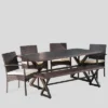 Palermo 6pc Aluminum & Wicker Patio Dining Set - Brown - Christopher Knight Home -Outdoor Furniture Store GUEST 7a7b48d9 0014 41aa 9f12 f04574e69173