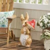 24" Concrete Hogeland Outdoor Rabbit Garden Statue - White And Brown - Christopher Knight Home -Outdoor Furniture Store GUEST 7baf6d87 9daf 454d bd11 7ae2280474ad
