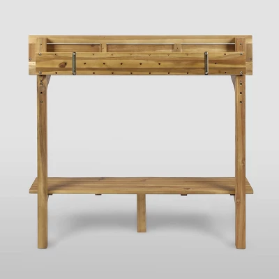 Rectangle Caribbean Acacia Wood Balcony Bar Table - Natural - Christopher Knight Home 4 Rectangle Caribbean Acacia Wood Balcony Bar Table - Natural - Christopher Knight Home - Image 2