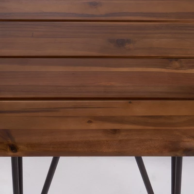 Zion Industrial Side Table - Teak/Rustic Metal - Christopher Knight Home 4 Zion Industrial Side Table - Teak/Rustic Metal - Christopher Knight Home - Image 2