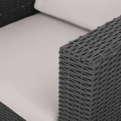 Waverly 5pc Faux Wicker Chat Set Dark Gray/Gray - Christopher Knight Home -Outdoor Furniture Store GUEST 7ea28805 9604 4d0d a2ec 91e3f635530e