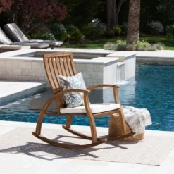 Cayo Acacia Wood Outdoor Patio Rocking Chair - Christopher Knight Home