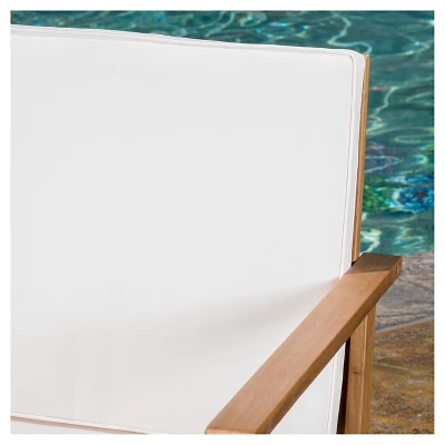 Luciano 4pc Acacia Wood Patio Chat Set With Cushions - Brown Patina - Christopher Knight Home 5 Luciano 4pc Acacia Wood Patio Chat Set With Cushions - Brown Patina - Christopher Knight Home - Image 3