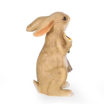 28.25" Concrete Silverbow Outdoor Rabbit Garden Statue - White And Brown - Christopher Knight Home 7 28.25" Concrete Silverbow Outdoor Rabbit Garden Statue - White And Brown - Christopher Knight Home - Image 5