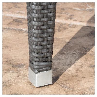 Dominica Rectangle Wicker Table - Gray - Christopher Knight Home 4 Dominica Rectangle Wicker Table - Gray - Christopher Knight Home - Image 2