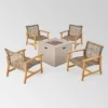 Augusta 5pc Wood & Wicker Club Chairs & Fire Pit Set - Natural/Gray/Light Gray - Christopher Knight Home -Outdoor Furniture Store GUEST 85e69ae3 a5b2 4ead 9dda e0a751c6755f