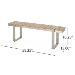 Cibola Outdoor Aluminum Dining Bench - Natural/Silver - Christopher Knight Home -Outdoor Furniture Store GUEST 89892ec6 dbd0 4f7e a272 7e246ffa6b59