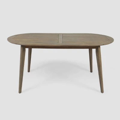 Christopher Knight Home 7pc Stamford Acacia Patio Dining Set Gray 5 Christopher Knight Home 7pc Stamford Acacia Patio Dining Set Gray - Image 3