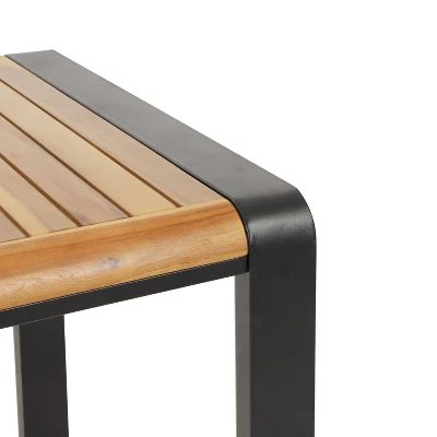 Holt Rectangular Outdoor Acacia Wood Dining Table Teak/Black - Christopher Knight Home 3 Holt Rectangular Outdoor Acacia Wood Dining Table Teak/Black - Christopher Knight Home