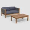 Laurel 2pc Acacia Wood Loveseat Set Teak/Gray - Christopher Knight Home -Outdoor Furniture Store GUEST 91c5901b 853d 429a 9024 31945a6f4bc7