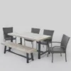Cooper 6pc Wicker And Acacia Wood Dining Set - Gray - Christopher Knight Home 2 Cooper 6pc Wicker And Acacia Wood Dining Set - Gray - Christopher Knight Home -Outdoor Furniture Store GUEST 9582c620 787e 41f2 8df4 58574662844e