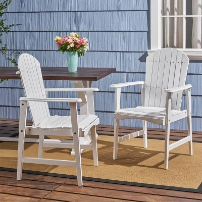 2pk Malibu Acacia Wood Patio Adirondack Dining Chairs - Christopher Knight Home 3 2pk Malibu Acacia Wood Patio Adirondack Dining Chairs - Christopher Knight Home